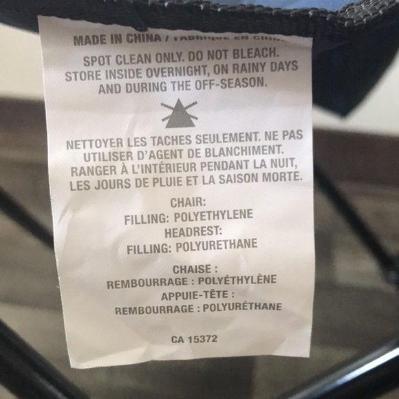 Everyday Essentials Navy Blue Outdoor High Back Chair with Cushioned Headrest - Picture 6 of 11